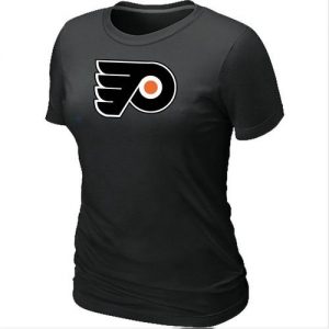 Women's Philadelphia Flyers Big & Tall Logo Black NHL T-Shirts