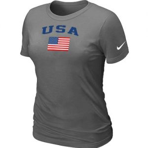 Women's USA Olympics USA Flag Collection Locker Room T-Shirt Dark Grey